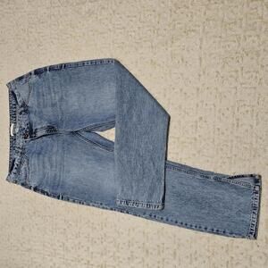 River Island High Rise Cross Front Straight Jeans 14 NWOT